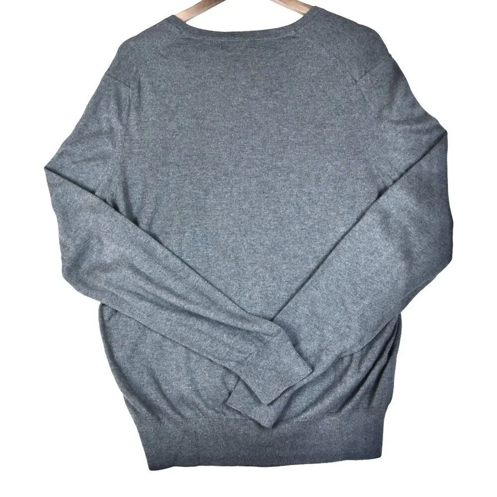 Banana Republic Men’s Grey Silk Cashmere Blend Sweater Size L V-Neck Pullover